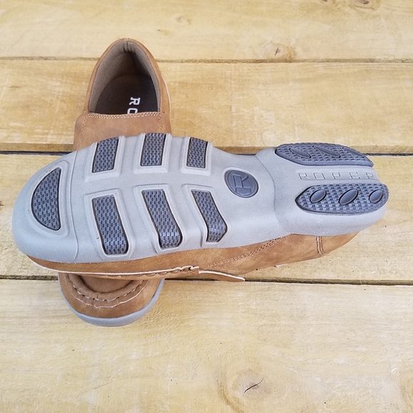 ROPER MENS REESE TAN FAUX LEATHER DRIVING SHOES - Picture 7 of 8